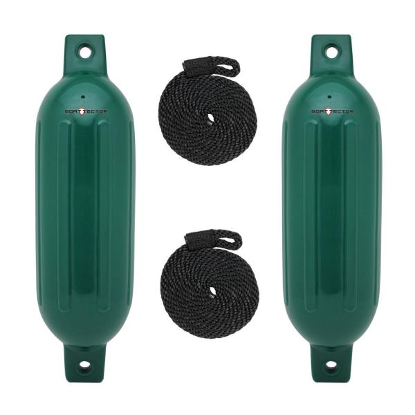 Extreme Max 3006.7456 BoatTector Inflatable Fender Value 2-Pack - 6.5" x 22", Forest Green (new)