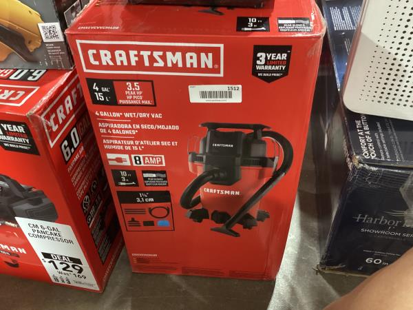 Lot # 1512 Craftsman Vacumm 4Gal Cleaner Portable Blower $120