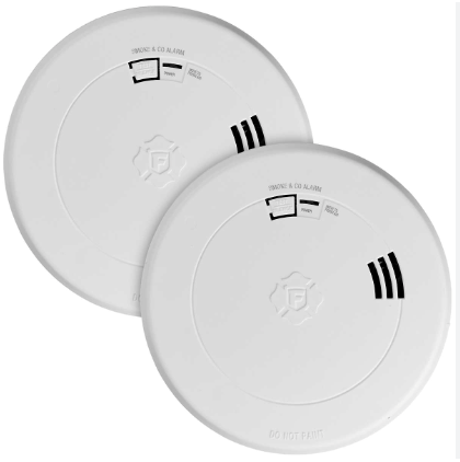 Detector de humo y alarma de monóxido de carbono inalámbrico Z-Wave 2 en 1 de First Alert, funciona con pilas (paquete de 2)