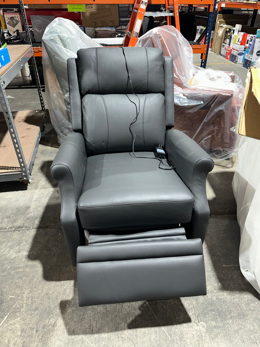 Benita Genuine Leather Swivel Rocker Power Recliner (new)