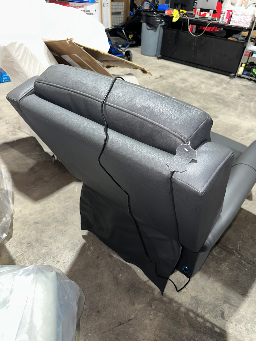 Benita Genuine Leather Swivel Rocker Power Recliner (new)