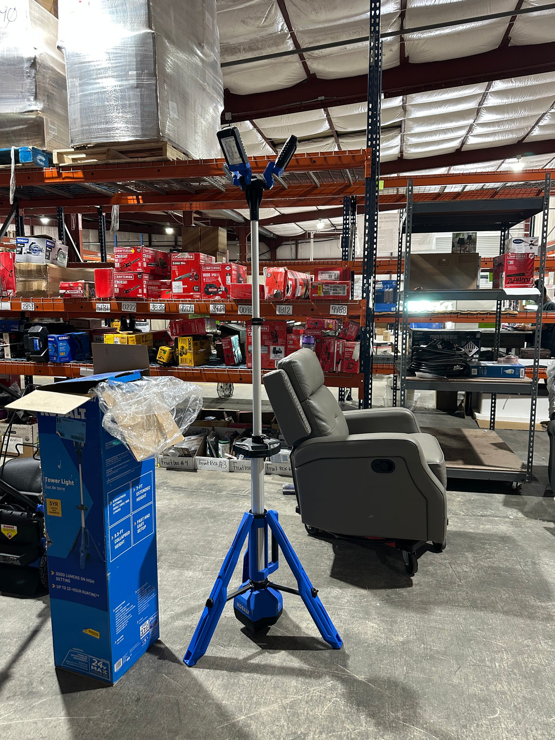 Kobalt 24-volt 3000 -Lumens LED Battery-operated Stand Work Light (OPEN BOX)
