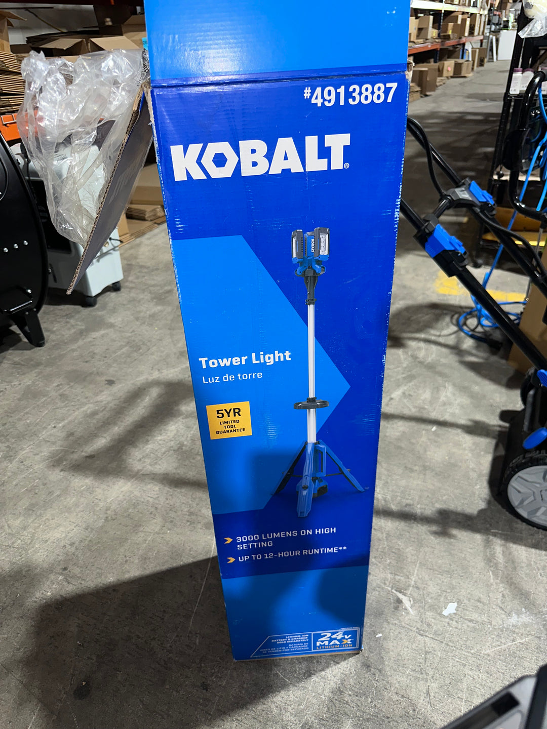 Kobalt 24-volt 3000 -Lumens LED Battery-operated Stand Work Light (OPEN BOX)