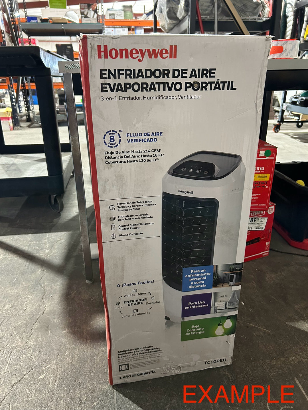 Honeywell 194-CFM 3-Speed Indoor Portable Evaporative Cooler for 100-sq ft (Motor Included) (OPEN BOX)
