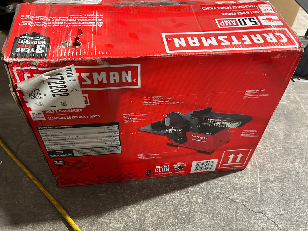 Lijadora de banco CRAFTSMAN de 4 x 3 pulgadas y 5 amperios (usada)