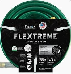 Flexon Flextreme Contractor Grade Hose, Green, 5/8" x 100 ft (new)