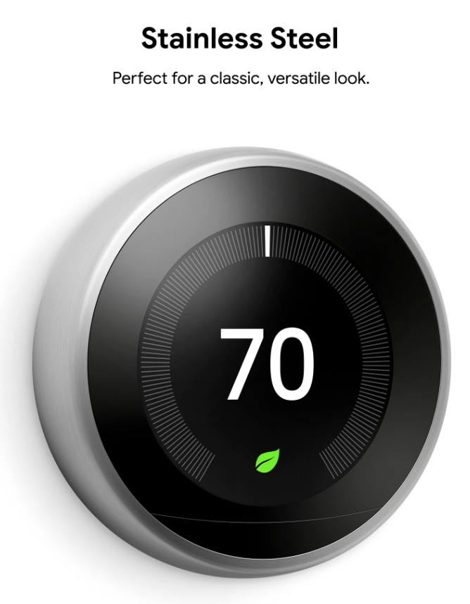 Nest Smart Learning Thermostat - 3rd Generation - Stainless Steel (OPEN BOX)