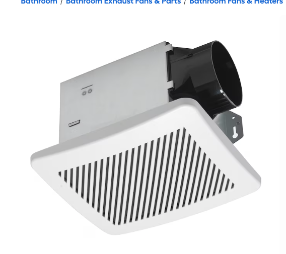 Ventilador de baño Utilitech de 1.5 sones y 100 CFM, color blanco, con sensor de humedad (certificación ENERGY STAR) (caja abierta)