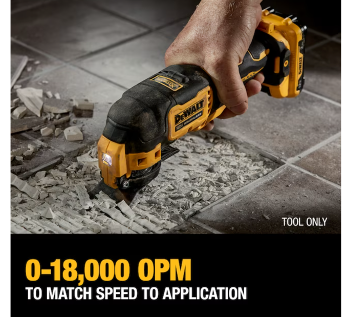 DEWALT XTREME Multiherramienta oscilante inalámbrica de 12 voltios máx., sin escobillas, de velocidad variable, de 4 piezas (herramienta básica) (usada)