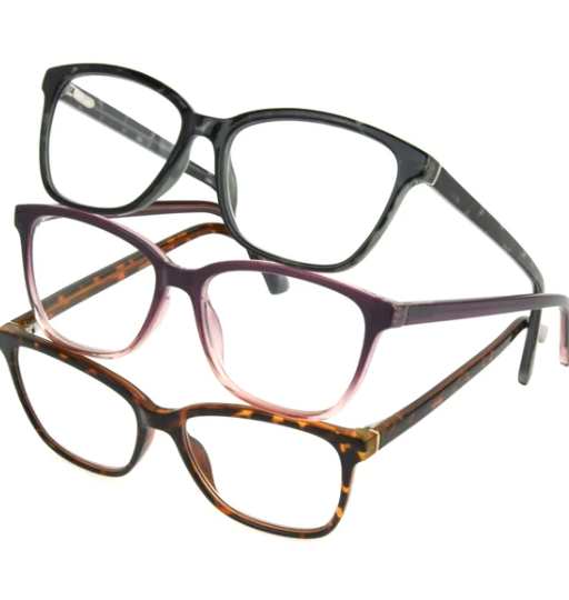 Design Optics by Foster Grant Kiersey Plastic Square Reading Glasses,+3.00 (OPEN BOX)