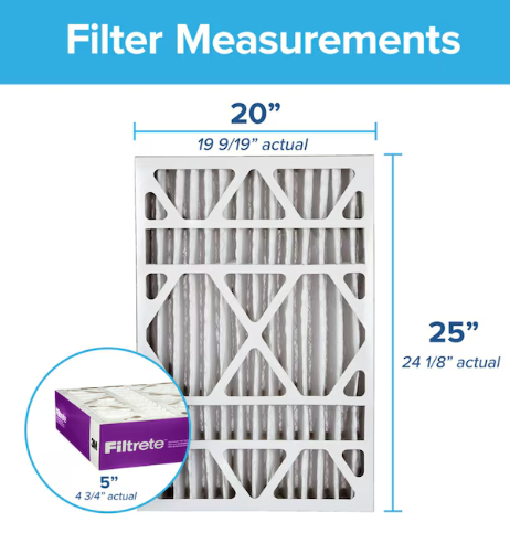 Filtrete 20-in W x 25-in L x 5-in MERV 12 1550 MPR Allergen, Bacteria and Virus Electrostatic Pleated Air Filter (new)(DONT LIST)