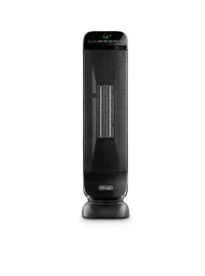 DeLonghi Up to 1500-Watt Ceramic Tower Indoor Electric Space Heater with Thermostat and Remote Included (open box)