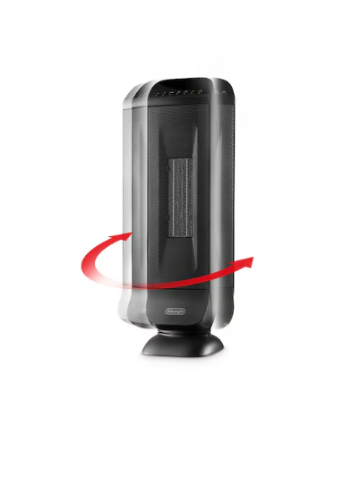 DeLonghi Up to 1500-Watt Ceramic Tower Indoor Electric Space Heater with Thermostat and Remote Included (open box)