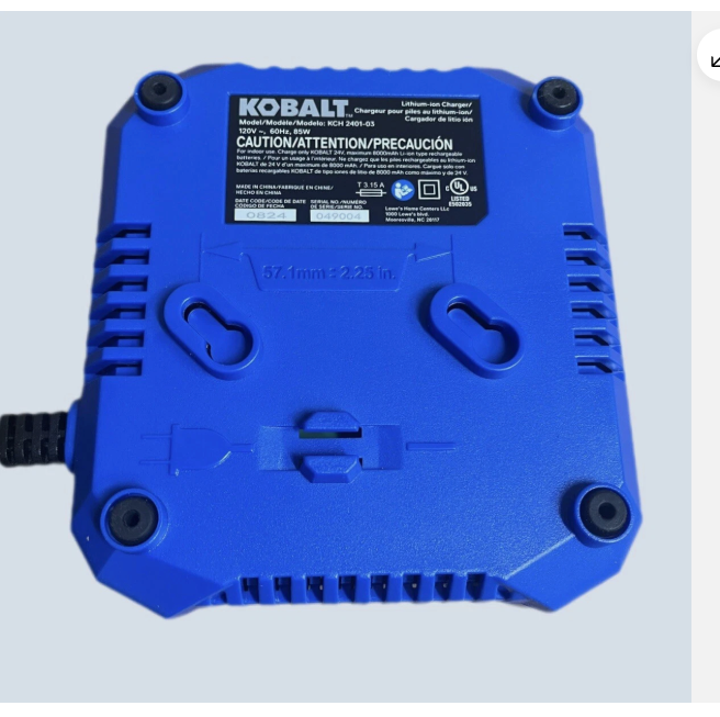Cargador de batería de iones de litio Kobalt KCH 2401-03 de 24 V máx. (caja abierta)