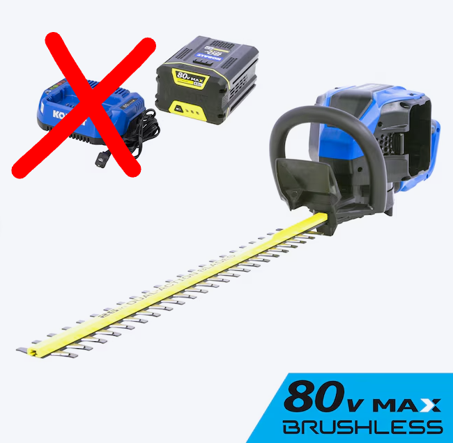 Kobalt 80-volt 26-in Battery Hedge Trimmer 2 Ah Battery Included , Charger Included (used)