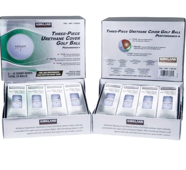 Kirkland Signature Three-Piece Urethane Cover Golf Ball Performance 24 Balls (Open Box)