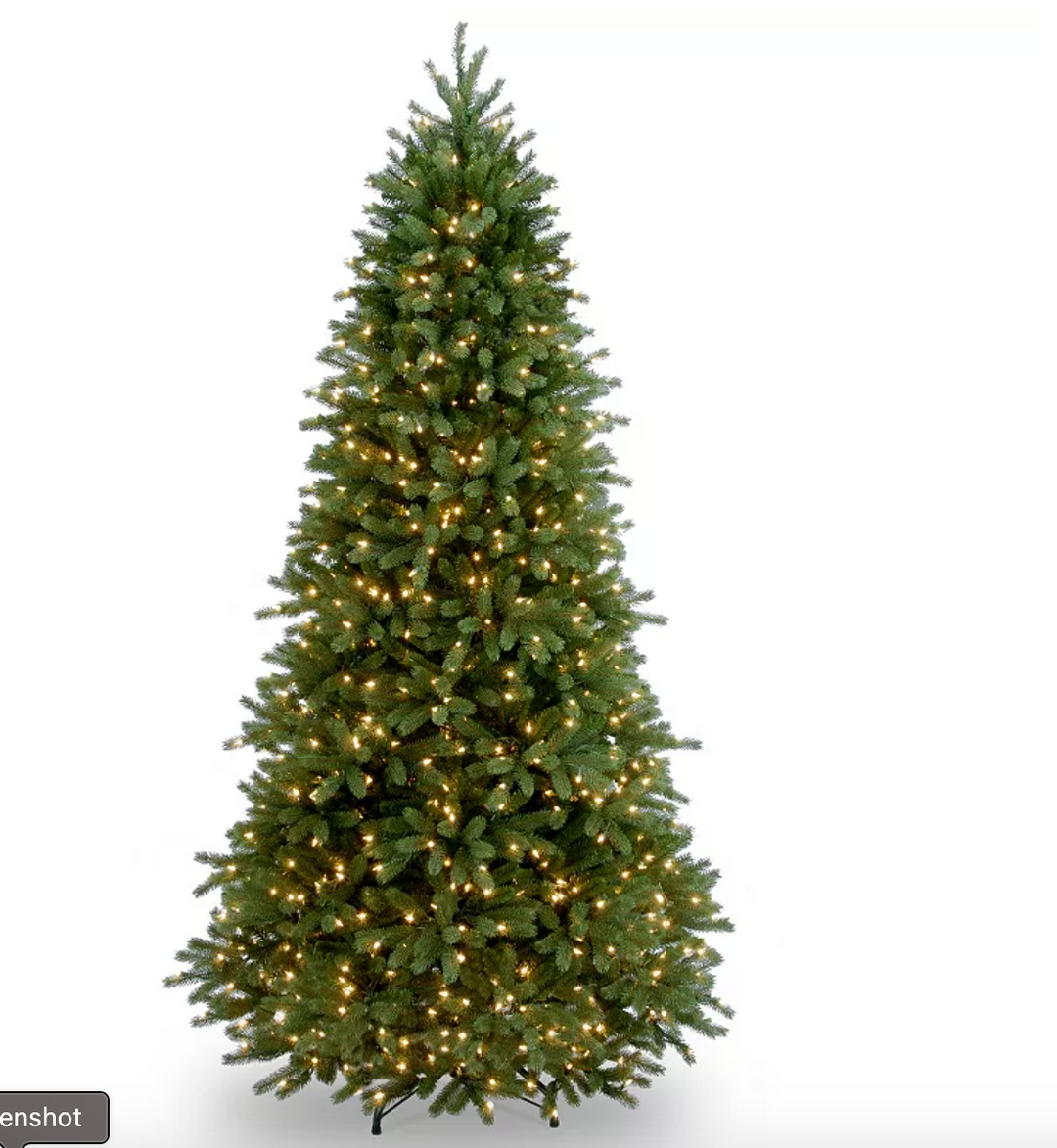 National Tree Company 7.5-ft. Pre-Lit ''Feel-Real'' Jersey Fraser Fir Artificial Christmas Tree (open box)
