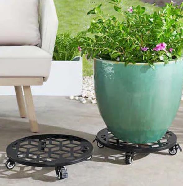 Costco Steel Planter Caddy, Heavy-Duty Ball-Bearing Casters, 2-pack