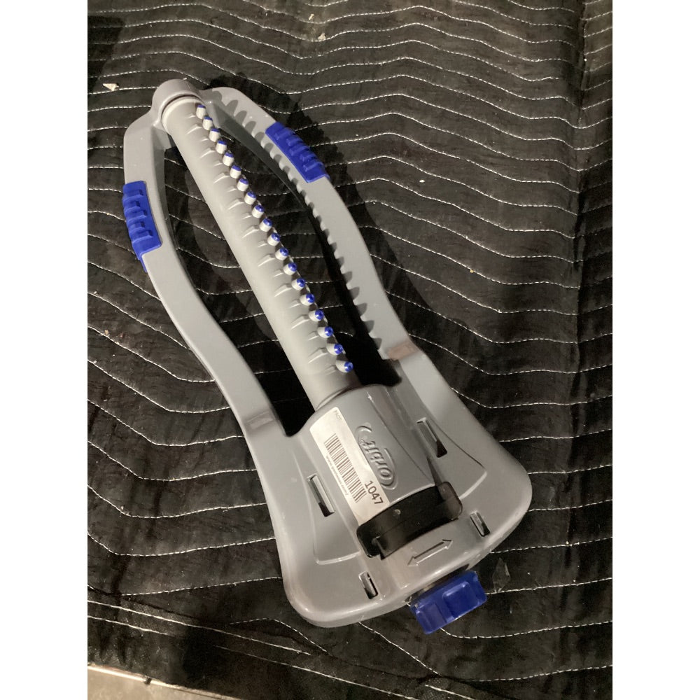 Lot # 1047 Orbit Oscillating Sprinkler 1047, Adjustable, Even Coverage, Gray with Blue Accents