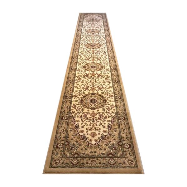Lot # 1981 Flash Furniture Mersin Collection Persian Style Area Rug - Olefin Ivory Non-Shedding Fibers - 3' x 20' - Jute Backing - for Hallway, Entryway, Bedroom, Living Room