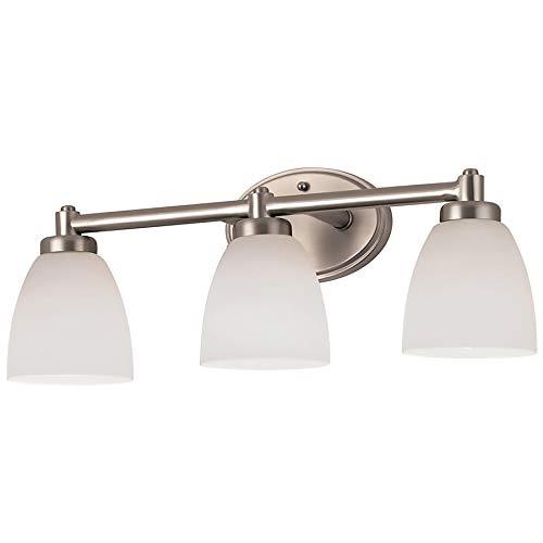 Lot # 1402 Portfolio 3-Light 8.15-in Brushed nickel Bowl Vanity Light