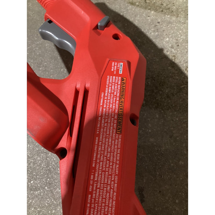 Lot # 1414 CRAFTSMAN CMET4113 Cordless String Trimmer - Red/Black, 9000 RPM Max, 0.0805in Line