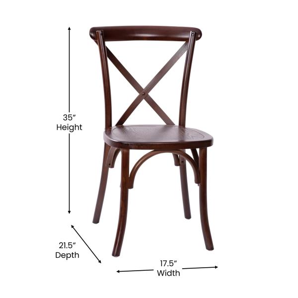 Lot # 2259 Flash Furniture Advantage Walnut X-Back Chair
