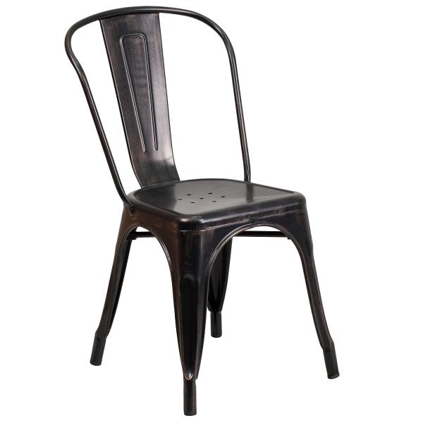 Lot # 2079 Flash Furniture Commercial Grade Distressed Kelly Blue-Teal Metal Indoor-Outdoor Stackable Chair