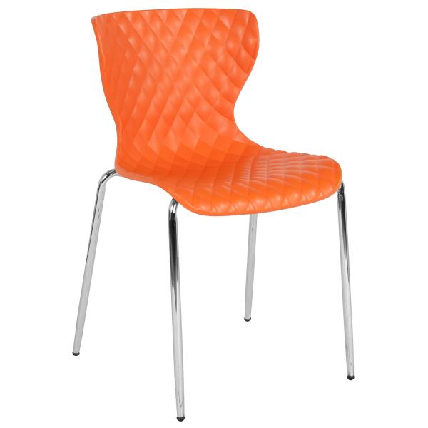 Lot # 1652 Flash Furniture Orange Plastic Stack Chair $89