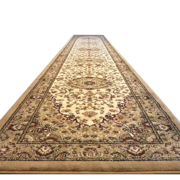 Lot # 1981 Flash Furniture Mersin Collection Persian Style Area Rug - Olefin Ivory Non-Shedding Fibers - 3' x 20' - Jute Backing - for Hallway, Entryway, Bedroom, Living Room