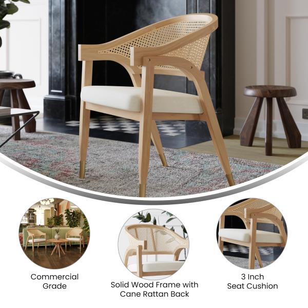 Lot # 1664 Flash Furniture Naomi Cane Rattan Dining Chair$383