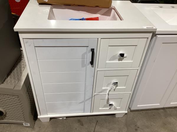 Lot # 2222 allen+roth 30in White Sink Bathroom Vanity $499