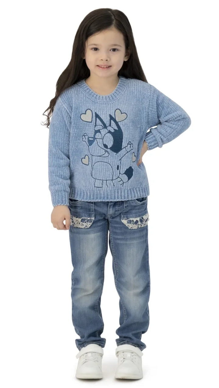 3PCK Bluey Toddler Girls Chenille Sweater 2T NEW