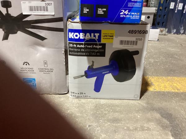 Lot # 1010 Kobalt 25ft Auto Feed Auger 1/4in × 25ft $38