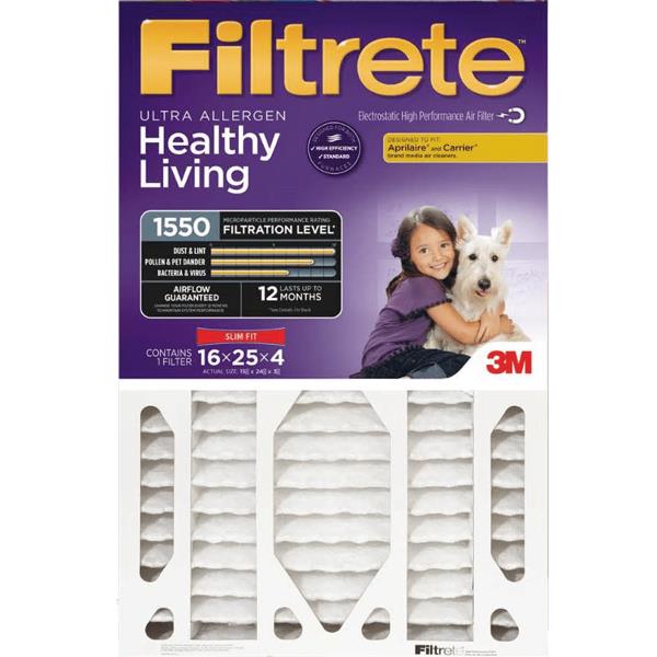 3M Filtrete Ultra Allergen Reduction Filter Slim Fit 20x25x4 2-Pack