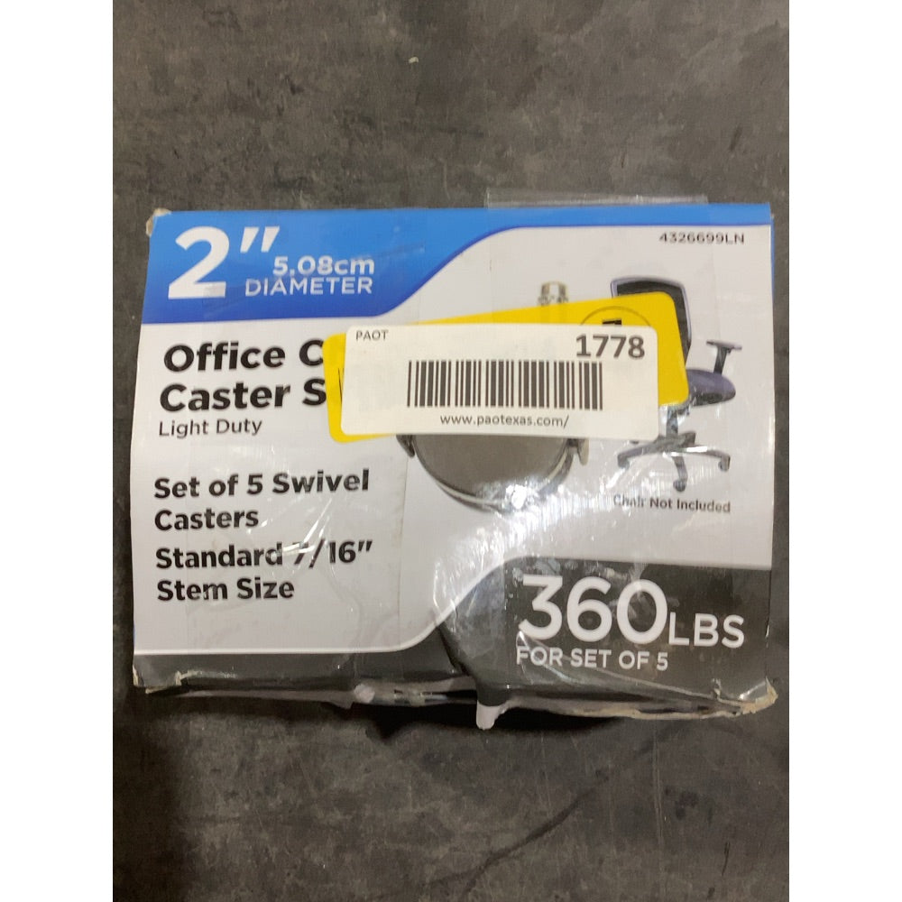 Lot # 1778 Set of 4 - 2" Office Chair Caster Wheels $30