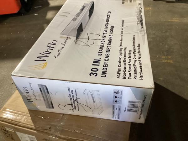 Lot # 1991 Winflo 30in Ductless Range Hood $130