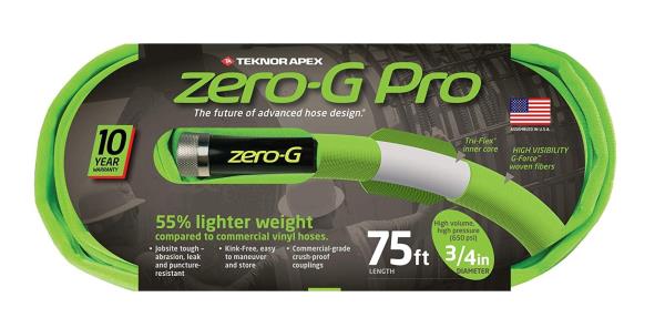 Zero-G Pro Teknor Apex 3/4-in x 75-ft Contractor-Duty Kink Free Woven Green Coiled Hose (open box)