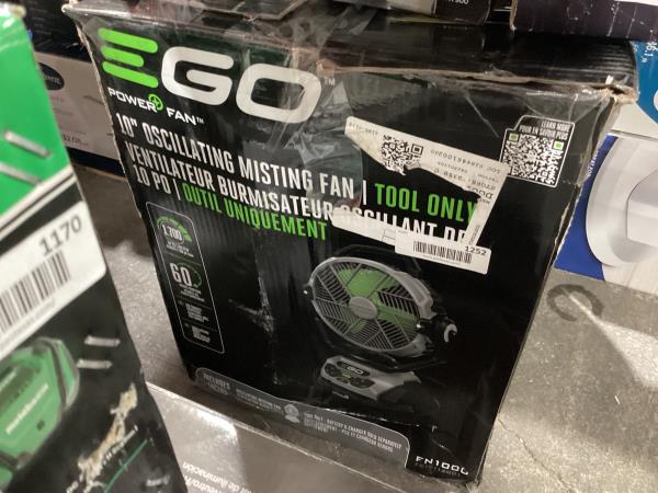 Lot # 1252 EGO POWER+ Portable Oscillating Misting Fan $200