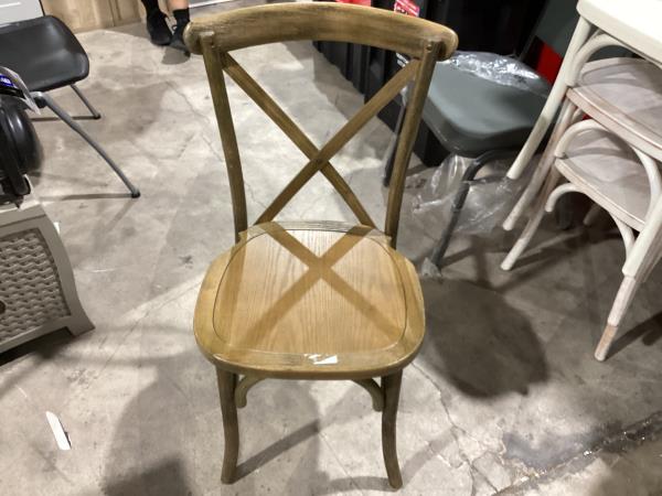 Lot # 2107 Flash Furniture Dark Natural X-Back Chair $278