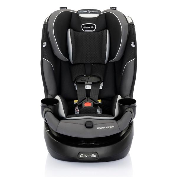 Evenflo Revolve360 Slim 2-in-1 Rotational Car Seat - Black/Grey