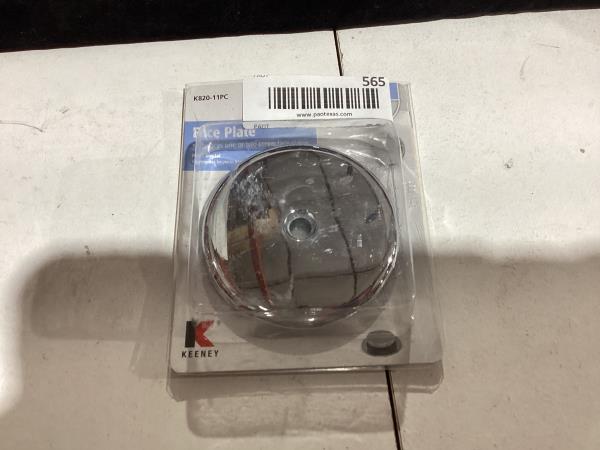 Lot # 565 K820-11PC 3.12 in. Dia. Metal Face Plate with Screw, Polished Chrome