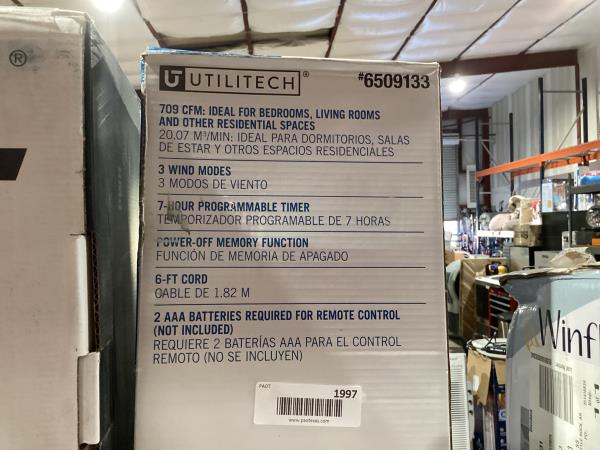 Lot # 1997 Lasko Oscillating Tower Fan $70