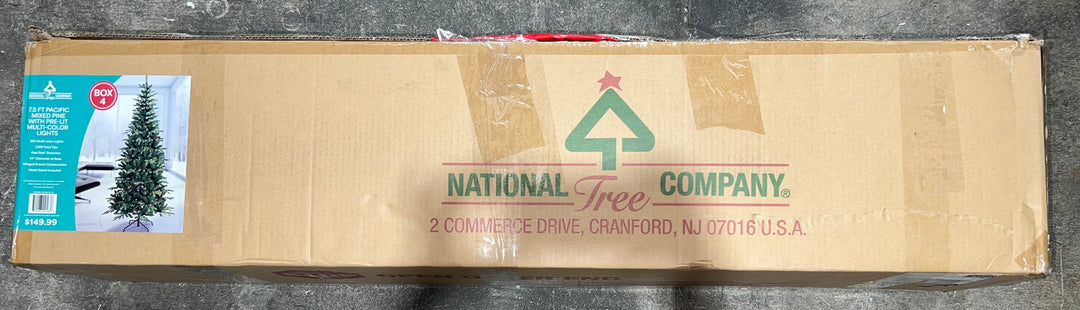 National Tree Company 7.5-ft. Pacific Mixed Pine Pre-Lit Multi-Color Lights Artificial Christmas Tree (open box)