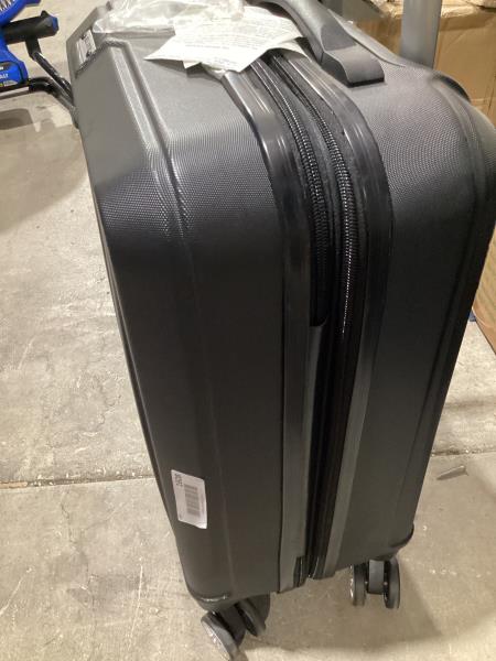 Lot # 1608 Elite Luggage Expandable Hardside Spinner Luggage, Black, 21" Carry-on