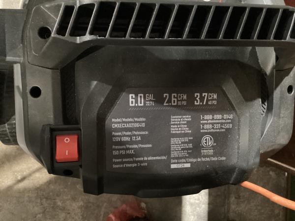 Lot # 1970 CRAFTSMAN 150 PSI Pancake Air Compressor $170