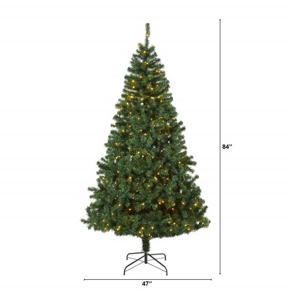 Lot # 1627 Nearly Natural 7ft. Northern Tip Pine Artificial Christmas Tree with 350 Clear LED Lights