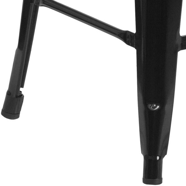 Lot # 2269 Flash Furniture Kai Commercial Grade 24" High Backless Black Metal Indoor-Outdoor Counter Height Stool with Square Seat