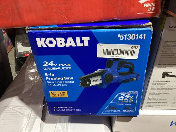 Lot # 992 Kobalt 24V Max Brushless 6in Pruning Saw Kit $189