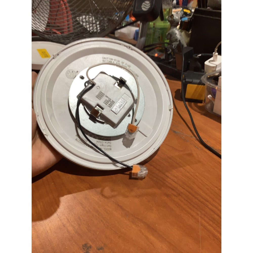 Lot # 1462 White 7in 12W 5CCT LED Flush Mount Light $30